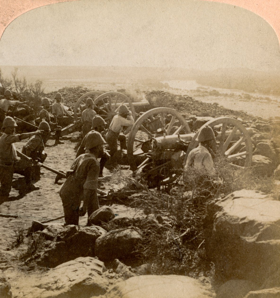 केप गैरीसन आर्टिलरी, मॉडर्ड नदी, दक्षिण अफ्रीका, 1900 के पार बोअर्स के लिए गर्म बनाता है द्वारा अंडरवुड और अंडरवुड