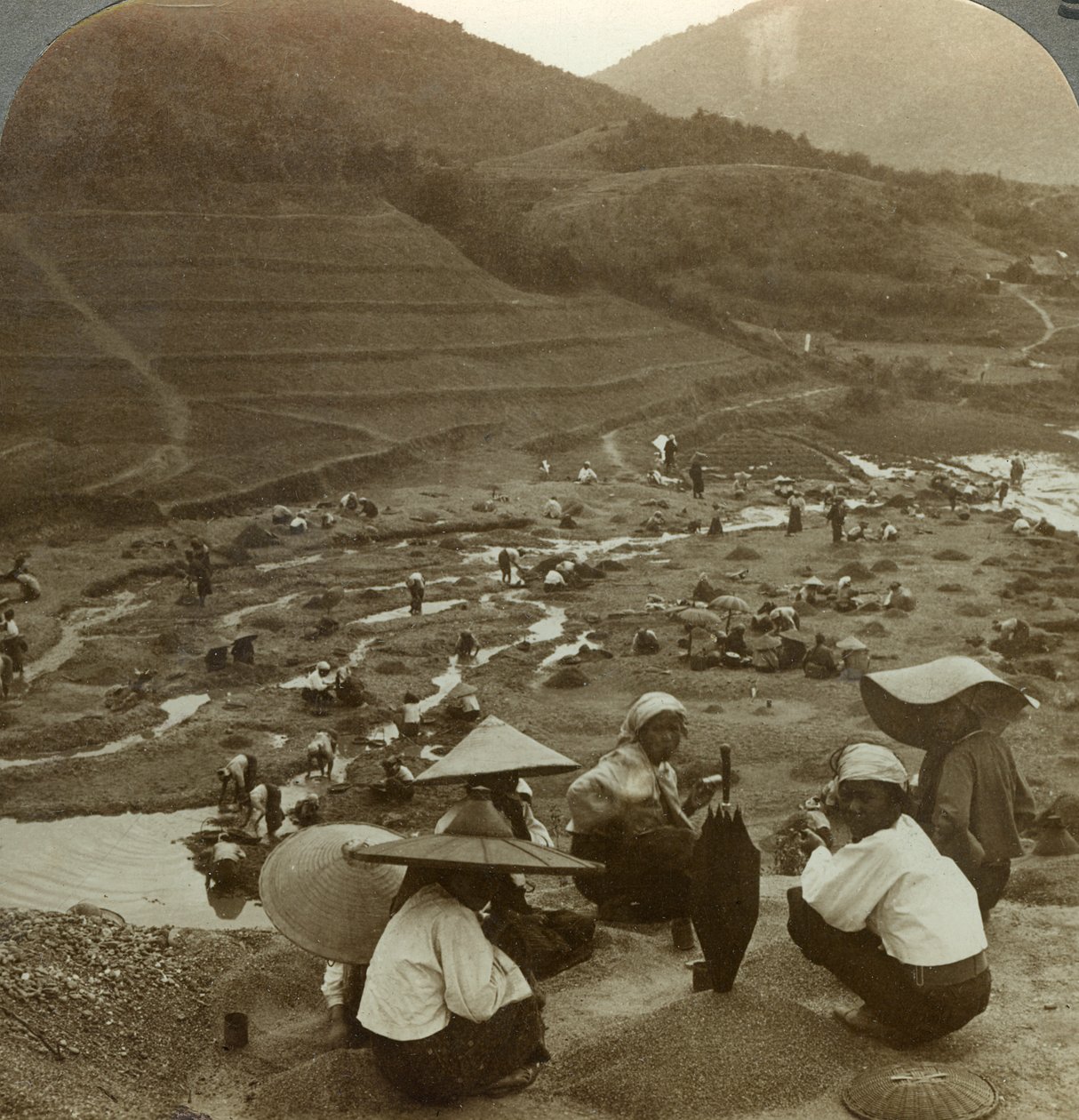 माणिक, मोगोक, बर्मा, c1900s के लिए एक नदी बिस्तर बिछाना। द्वारा अंडरवुड और अंडरवुड