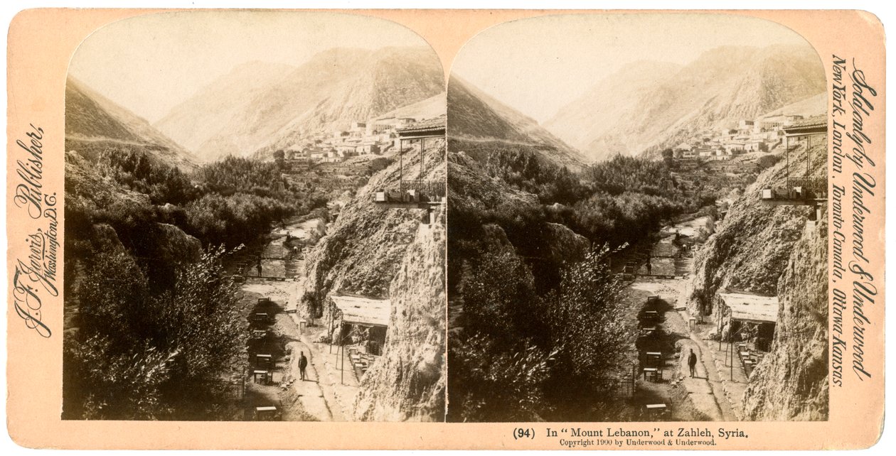 माउंट लेबनान, ज़लाह, लेबनान में, 1900। द्वारा अंडरवुड और अंडरवुड