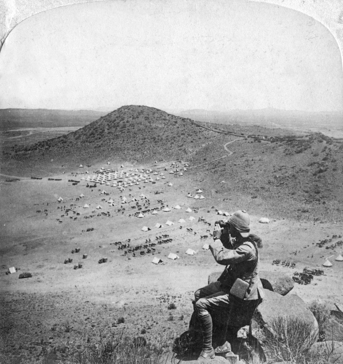 ऑरेंज फ्री स्टेट, बोअर वॉर, साउथ अफ्रीका, 1900 में देख रहे हैं। द्वारा अंडरवुड और अंडरवुड