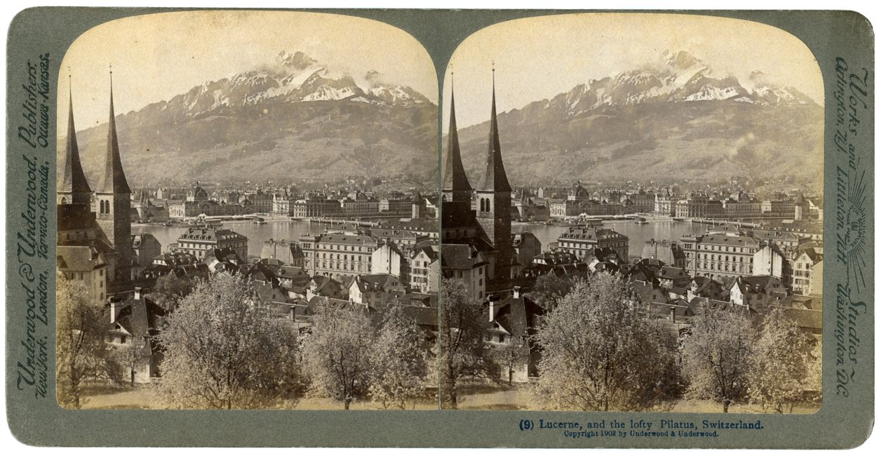 ल्यूसर्न और माउंट पिलाटस, स्विट्जरलैंड, 1903। द्वारा अंडरवुड और अंडरवुड