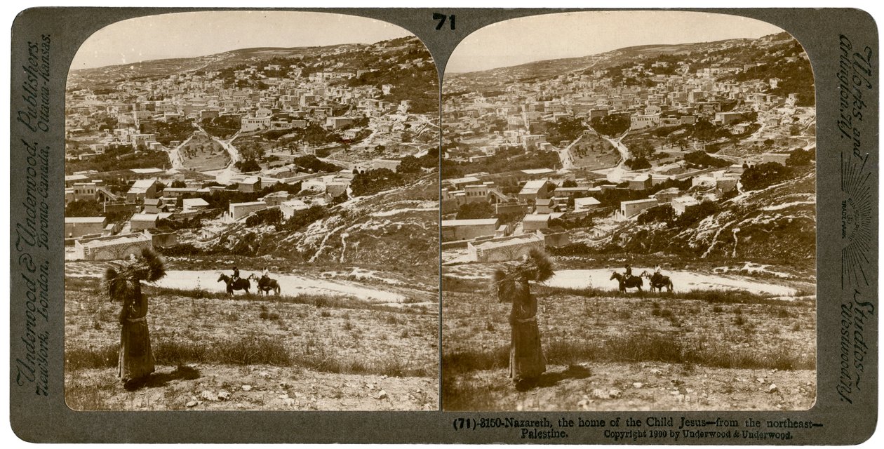 नज़ारेथ, जैसा कि उत्तर-पूर्व, फिलिस्तीन, 1900 से देखा जाता है। द्वारा अंडरवुड और अंडरवुड