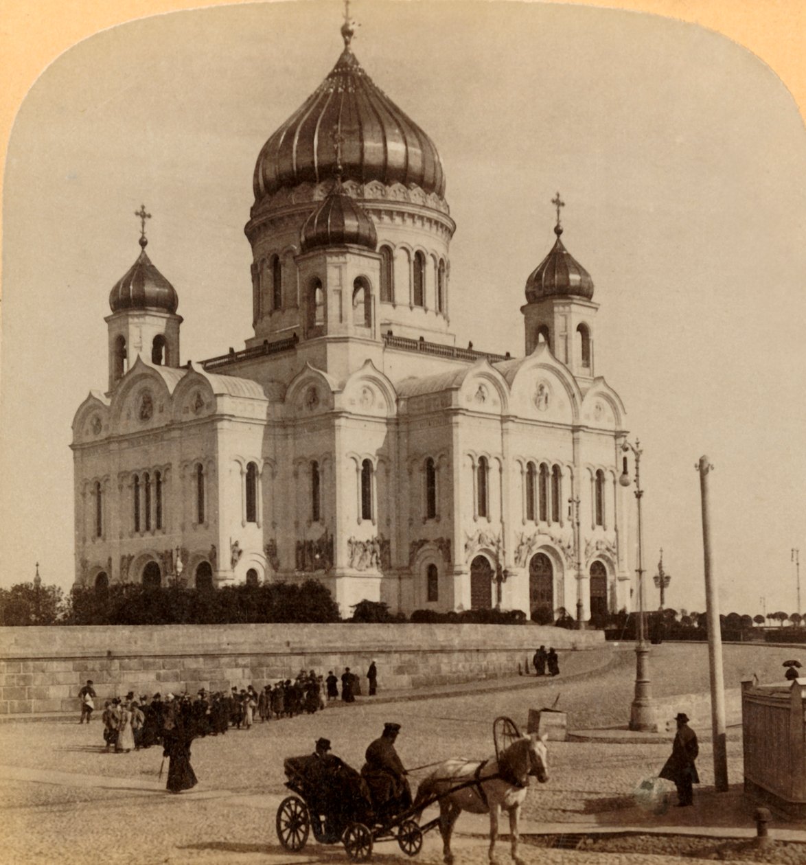 हमारे उद्धारकर्ता का मंदिर, मास्को, रूस में सबसे बड़ा चर्च, 1898। द्वारा अंडरवुड और अंडरवुड