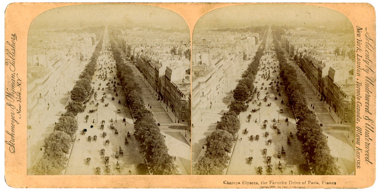 द चैंप्स एलिसीज़, पेरिस, फ्रांस, 1894। द्वारा अंडरवुड और अंडरवुड