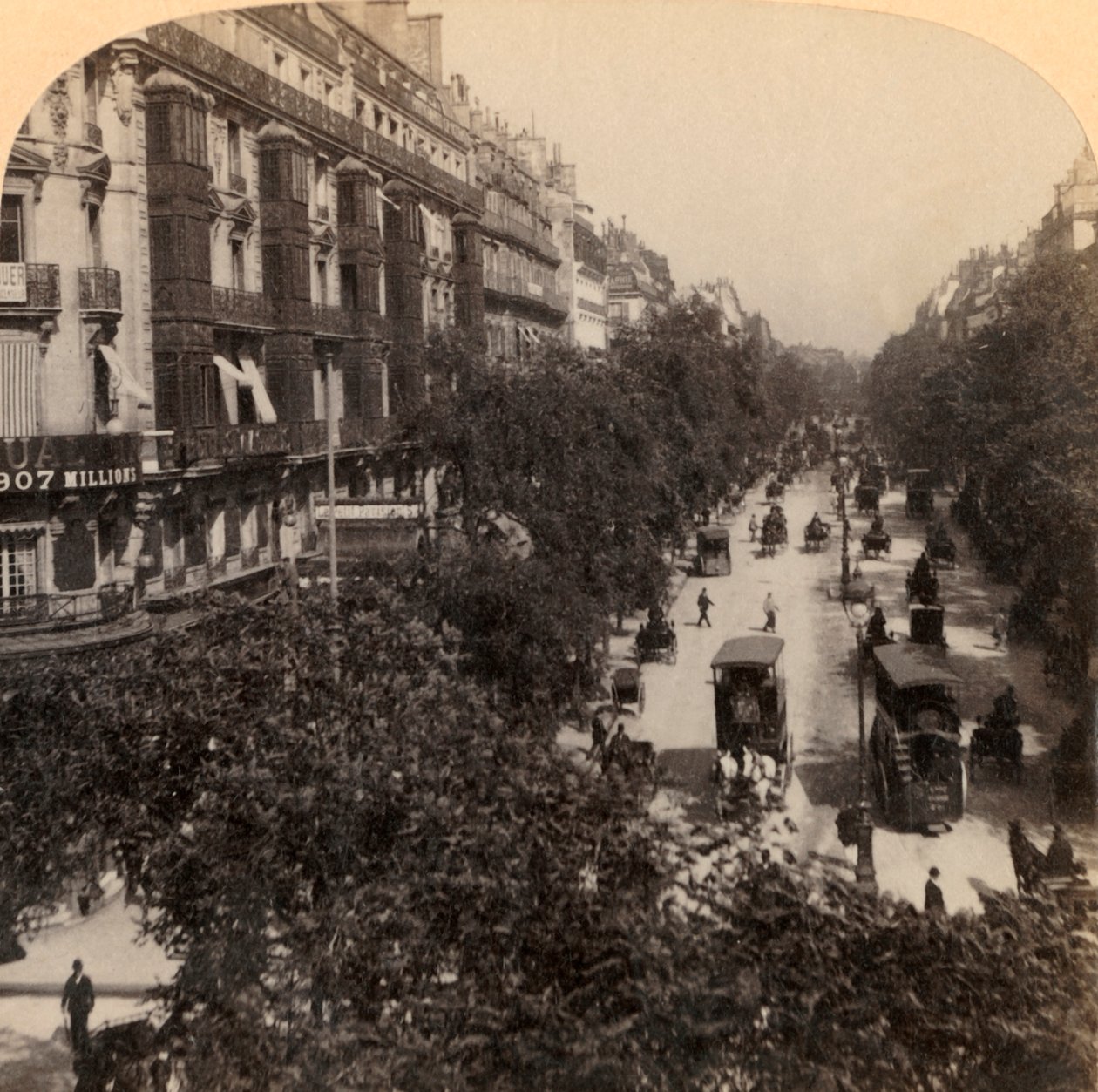 ग्रैंड बुलेवार्ड, पेरिस, फ्रांस, 1894। द्वारा अंडरवुड और अंडरवुड
