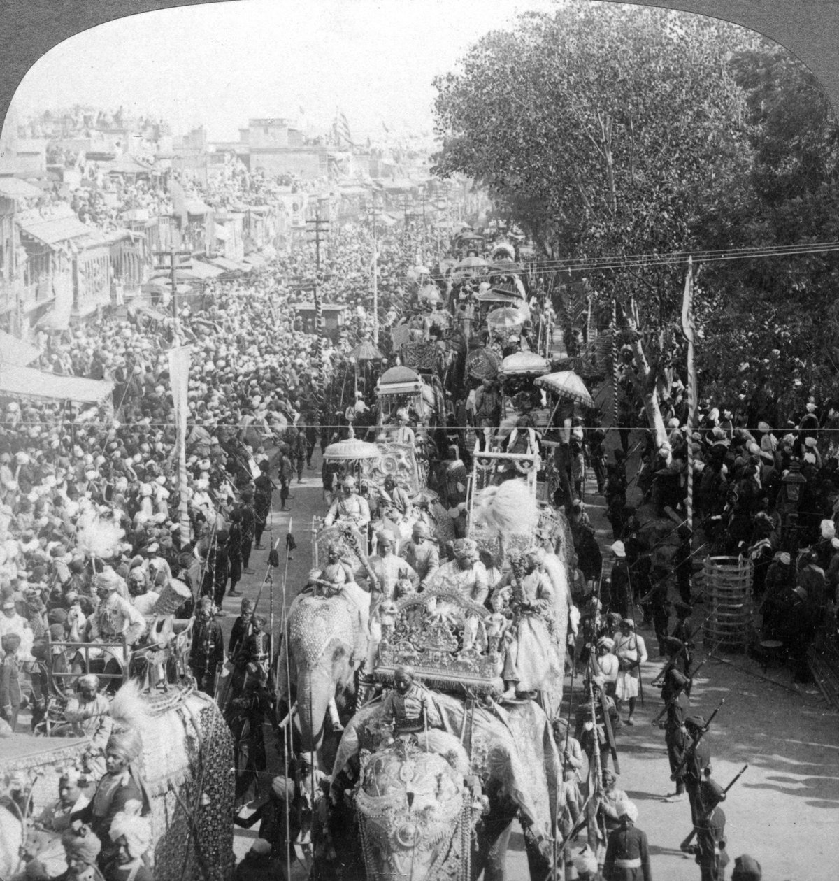 महान दरबार का जुलूस, दिल्ली, भारत, 1903। द्वारा अंडरवुड और अंडरवुड