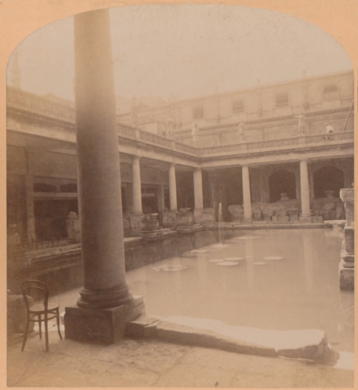 पुराना रोमन बाथ, बाथ, इंग्लैंड, 1900। द्वारा अंडरवुड और अंडरवुड