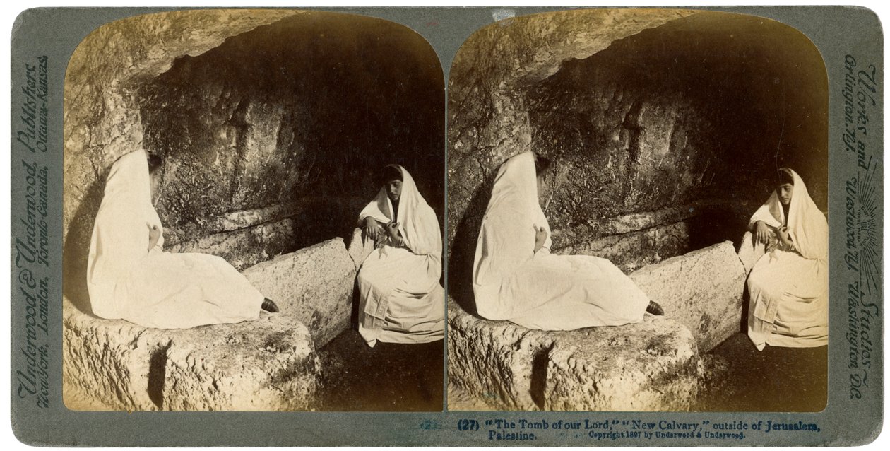 यरूशलेम, फिलिस्तीन, 1897 के बाहर, यीशु की कब्र। द्वारा अंडरवुड और अंडरवुड