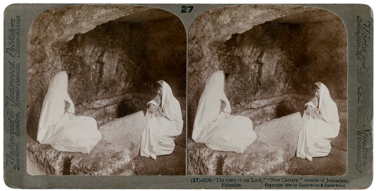 यरूशलेम, फिलिस्तीन, 1904 के बाहर यीशु की कब्र। द्वारा अंडरवुड और अंडरवुड