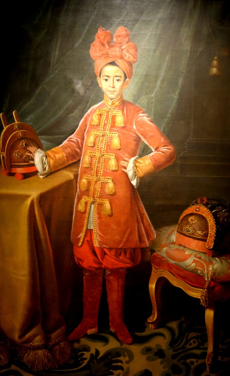 1787 में लुई सोलहवें के फ्रांसीसी दरबार में वियतनाम के राजकुमार काह्न द्वारा अज्ञात