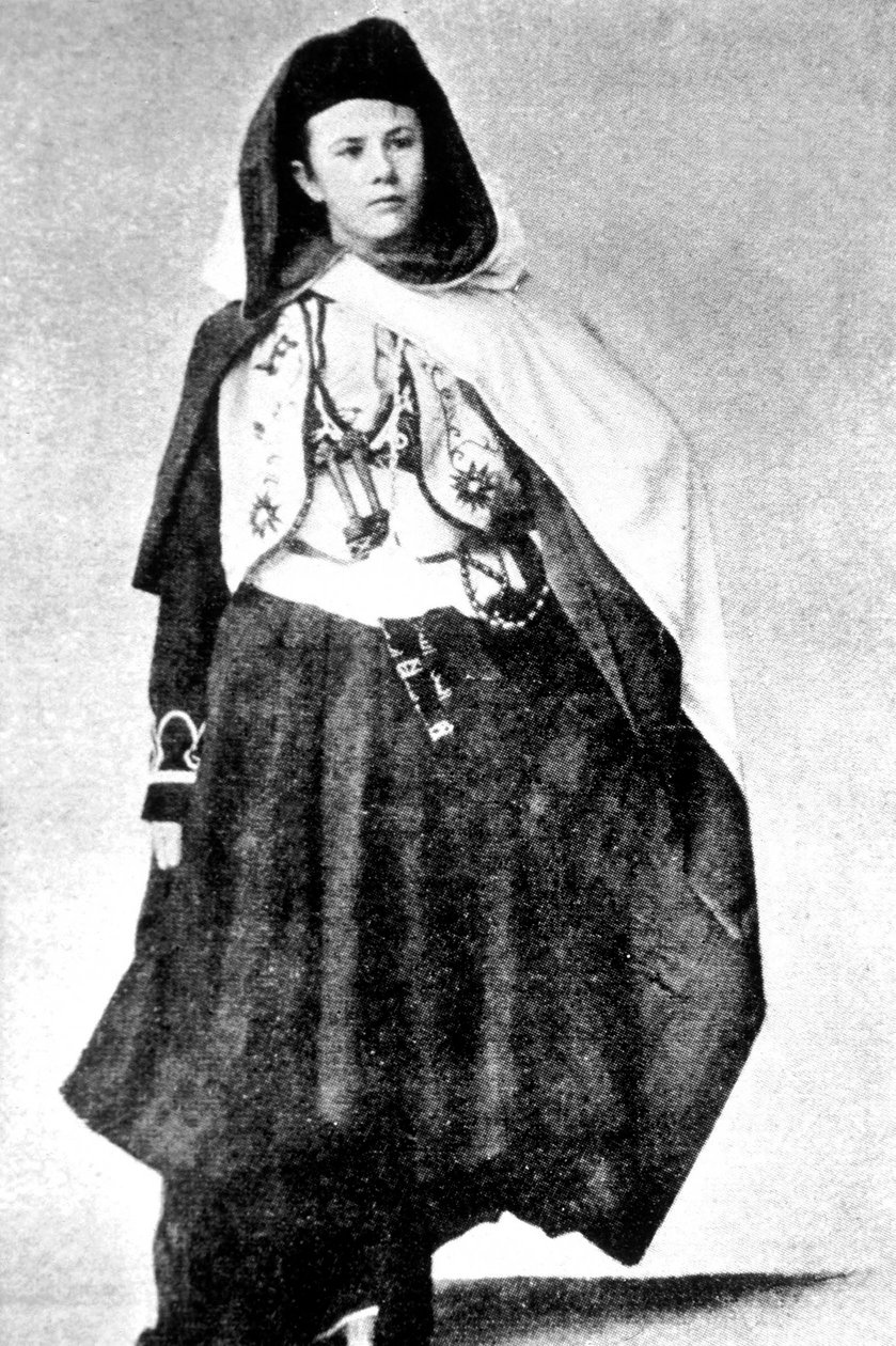 स्विस खोजकर्ता इसाबेल एबरहार्ट ने अरब की पोशाक पहनी, c.1897 द्वारा अज्ञात
