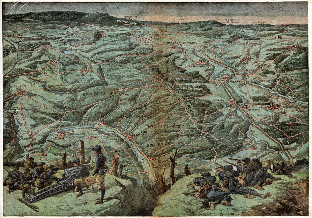 फ्रंट डे लेरगोन, 1916। आर्गोन लड़ाई, 1916। द्वारा अज्ञात