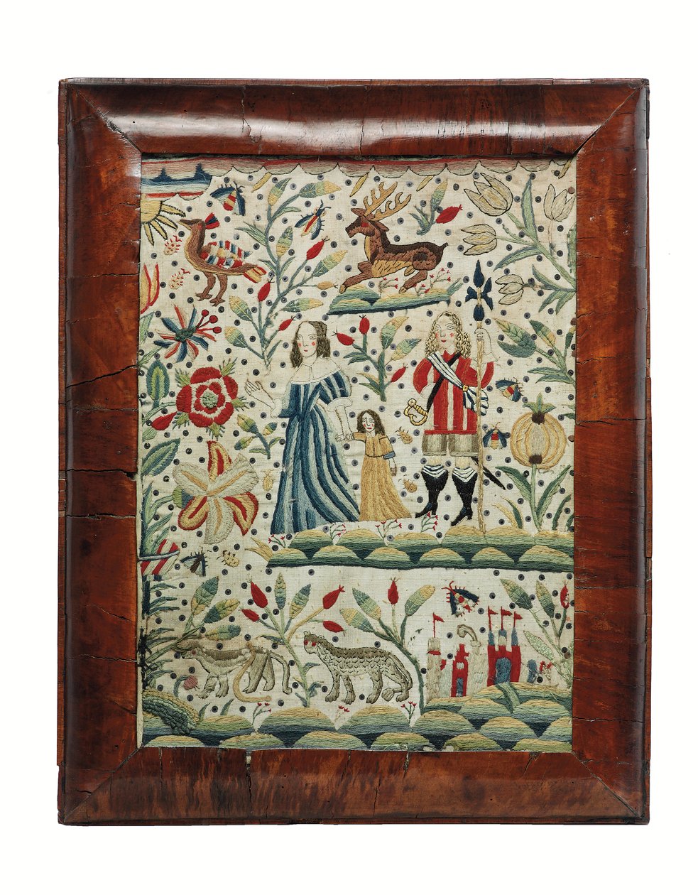 एक विलियम और मैरी सुईवर्क चित्र, c.1690 (लिनन और ऊन) द्वारा अज्ञात कलाकार