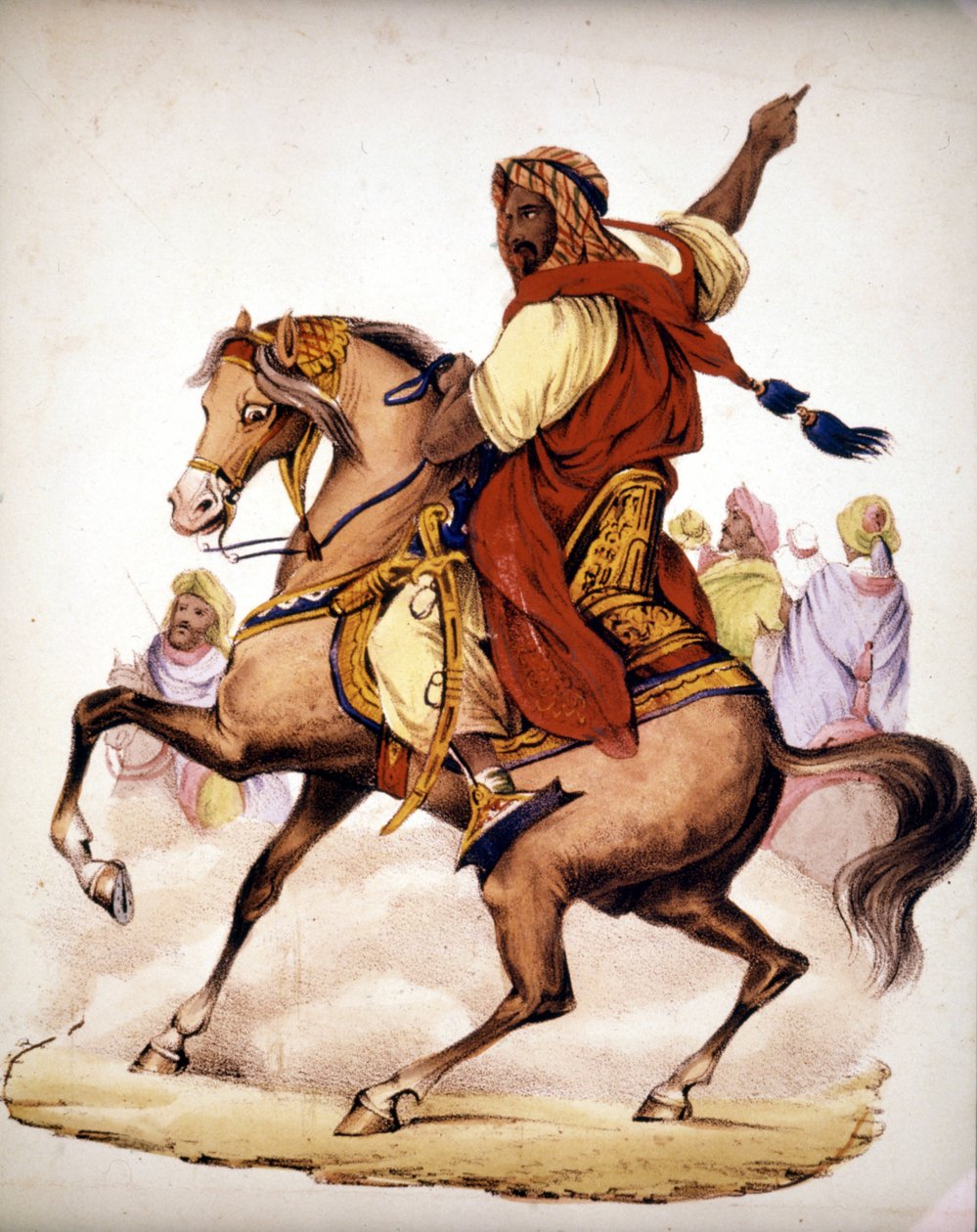 अब्द अल कादर (अब्द अल-कादर) (1807 - 1883), अल्जीरिया के अरब अमीर। 19 वीं सदी की लिथोग्राफी। द्वारा अज्ञात कलाकार