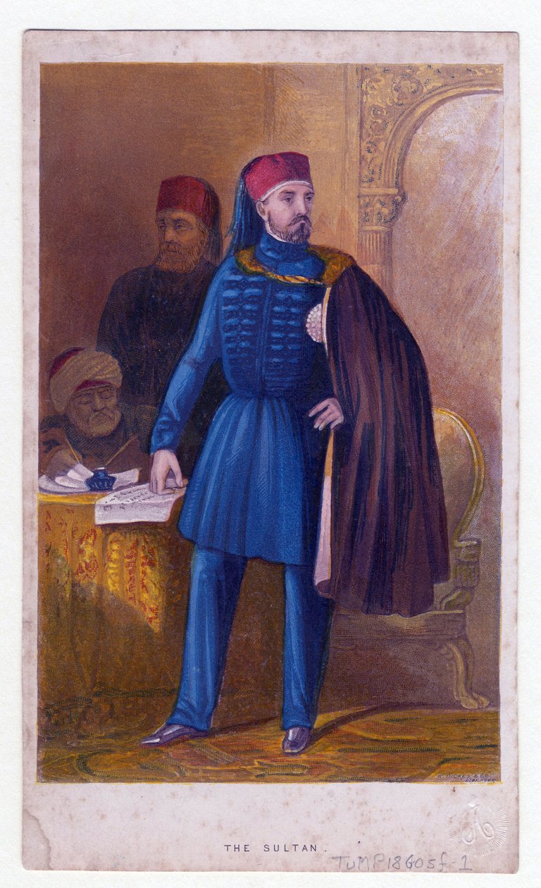 अब्दुलमेसिड इयर (अब्दुल मेडजिद, अब्दुल-मदजिद) - सुल्तान अब्दुलमेसिड I (1823-1861) - बेनामी - 1850 - रंग लिथोग्राफ - निजी संग्रह द्वारा अज्ञात कलाकार