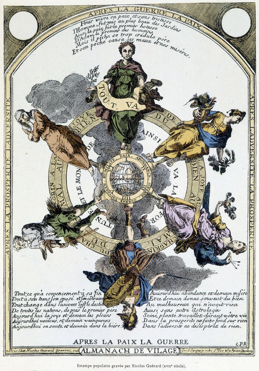 अलमनच डे विलेज "युद्ध के बाद, शांति के बाद, युद्ध के बाद"": ग्रामीण इलाकों में आयोजित कोठरी और जनता में समय के दुखों की उपस्थिति में इस्तीफे की भावना को जगाने के लिए सौम्य दर्शन की भावना में डिजाइन किया गया - 17 वीं शताब्दी द्वारा अज्ञात कलाकार