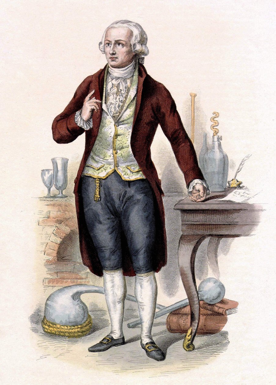 एंटोनी लॉरेंट डी लावोसियर (1743-1794), फ्रांसीसी रसायनज्ञ। द्वारा अज्ञात कलाकार