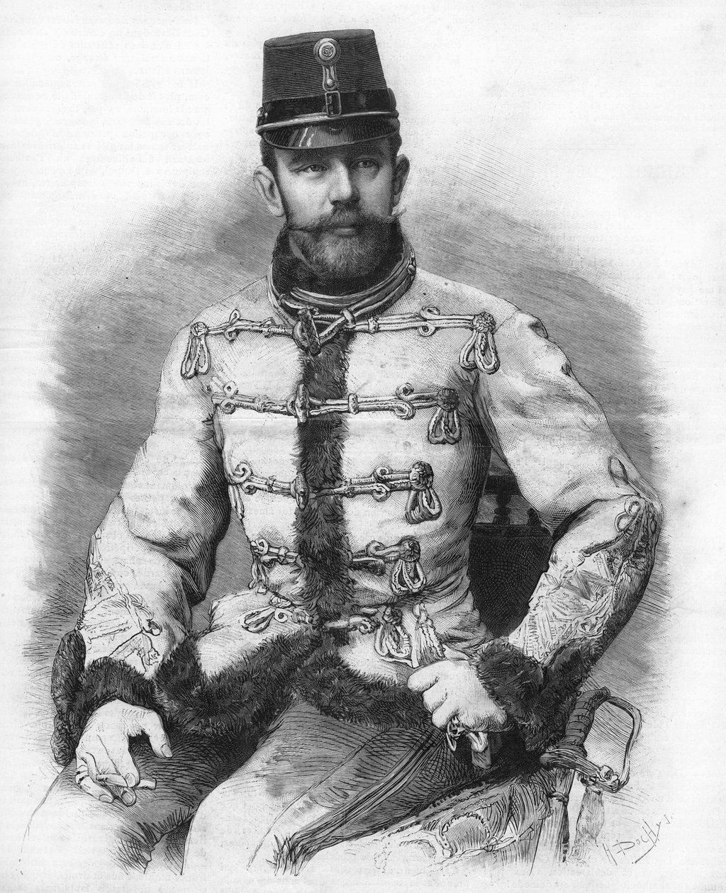 हैब्सबर्ग के आर्कड्यूक रोडोल्फ (1858-1889), ऑस्ट्रिया के क्राउन प्रिंस। 1889 की नक्काशी। द्वारा अज्ञात कलाकार