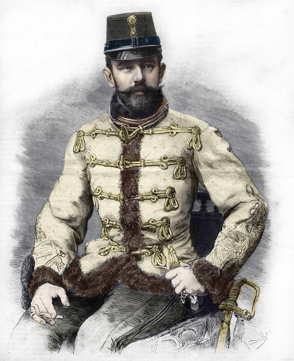 हैब्सबर्ग के आर्कड्यूक रोडोल्फ (1858-1889), ऑस्ट्रिया के क्राउन प्रिंस। 1889 की नक्काशी। द्वारा अज्ञात कलाकार