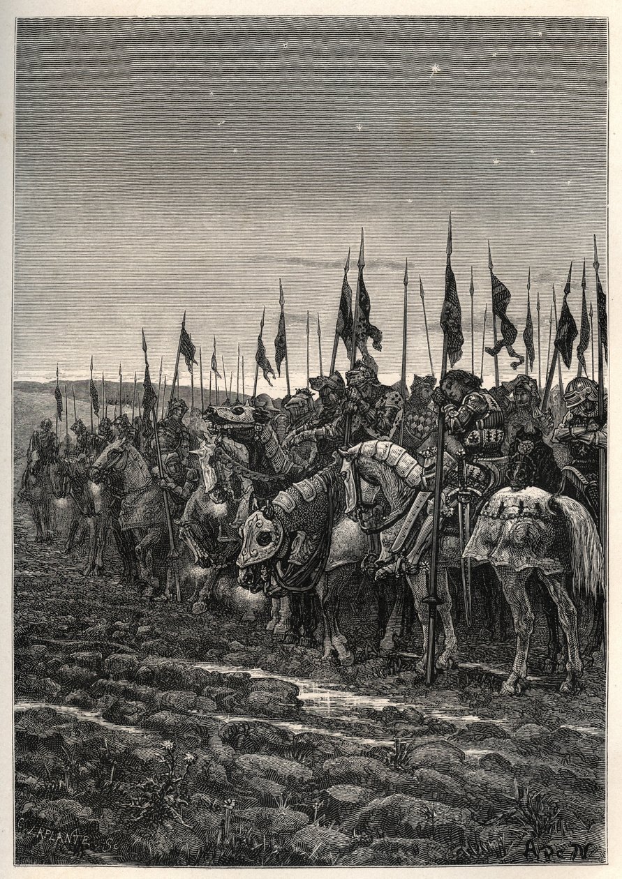 Agincourt की लड़ाई से पहले - 100 साल का युद्ध: Azincourt की लड़ाई (Pas-de-Calais) अक्टूबर 25 द्वारा अज्ञात कलाकार