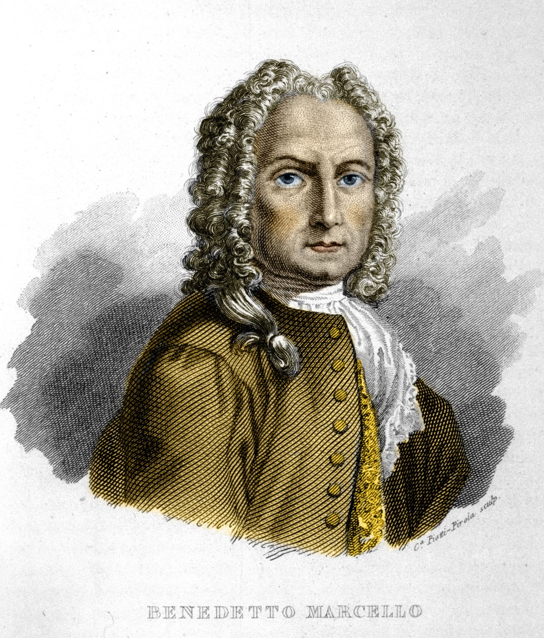 बेनेडेटो मार्सेलो (1686-1739) इतालवी संगीतकार। 19वीं सदी में उत्कीर्ण मिलान द्वारा अज्ञात कलाकार