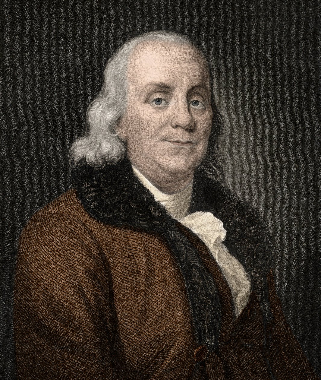 बेंजामिन फ्रैंकलिन (1706-1790) - उत्कीर्णन - 19वीं शताब्दी द्वारा अज्ञात कलाकार