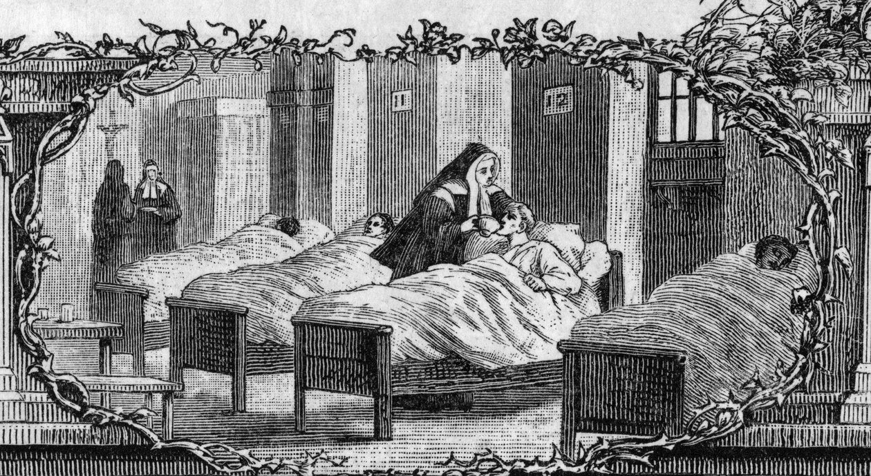 बर्नाडेट सोबिरस (1844-1879) बीमारों की देखभाल करने वाली नन की पोशाक में। द्वारा अज्ञात कलाकार