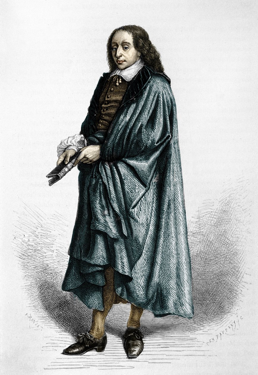 ब्लेज़ पास्कल (1623-1662), फ्रांसीसी गणितज्ञ, भौतिक विज्ञानी और लेखक। द्वारा अज्ञात कलाकार