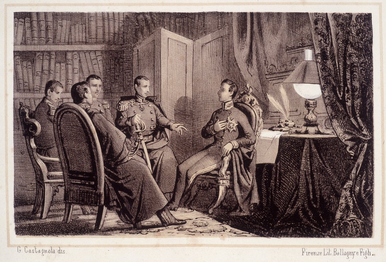 चार्ल्स अल्बर्ट (1798 - 1849) ने 1821 की पीडमोंटी क्रांति में मदद करने का वादा किया - "स्टोरिया डी'टालिया" में द्वारा अज्ञात कलाकार
