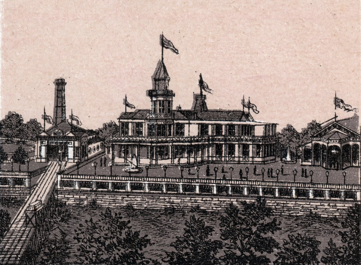 सिनसिनाटी, संयुक्त राज्य अमेरिका: हाइलैंड हाउस का दृश्य। में "" दुनिया 168 विचारों को दर्शाती है "" अदिनांकित (19 वीं शताब्दी के अंत में) द्वारा अज्ञात कलाकार