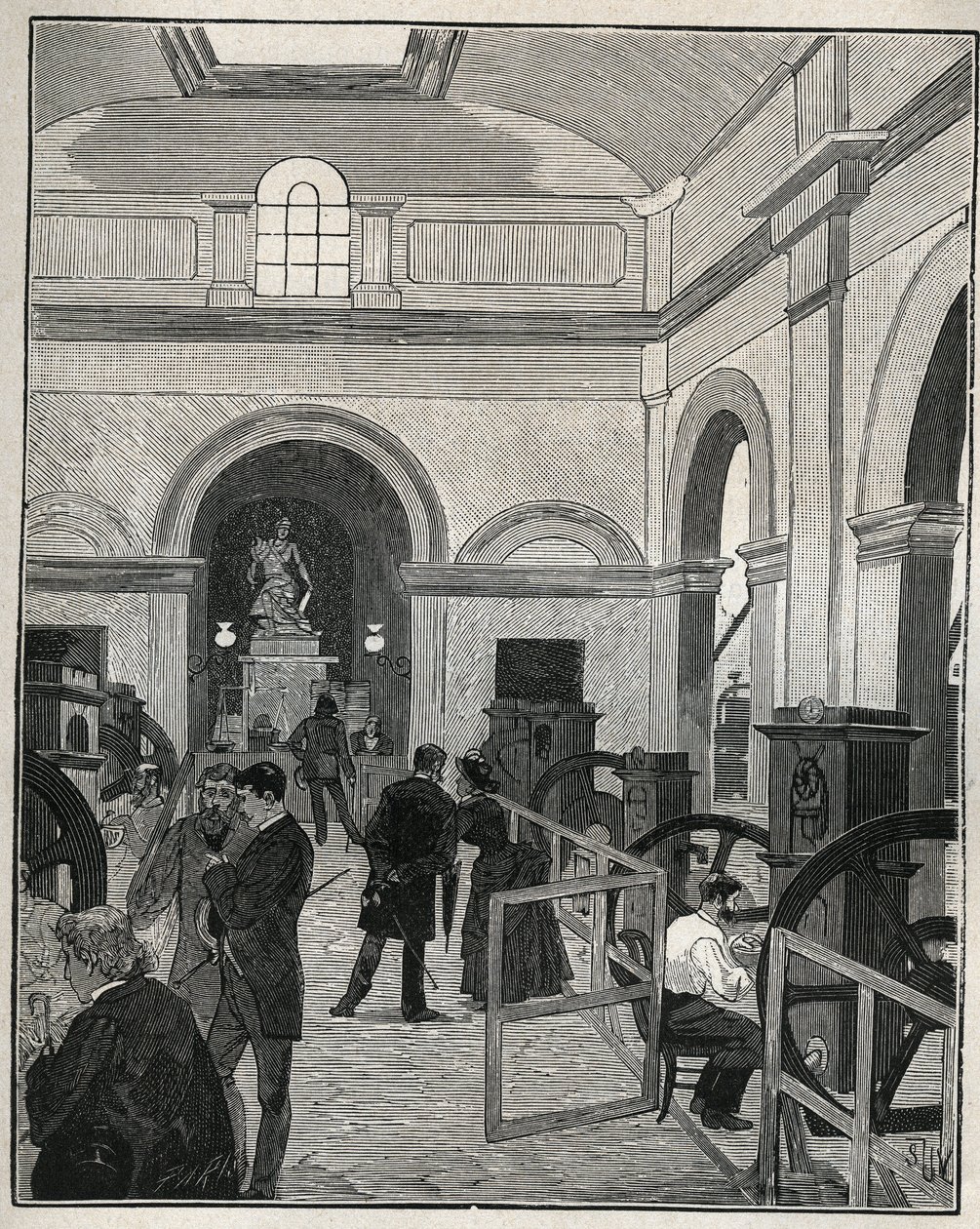 Monnaie de Paris में सिक्का बनाने की कार्यशाला। एडोल्फ बिटार्ड द्वारा 1885 से "" लेस आर्ट्स एट मेटियर्स इलस्ट्रेट्स "" में उत्कीर्णन। द्वारा अज्ञात कलाकार