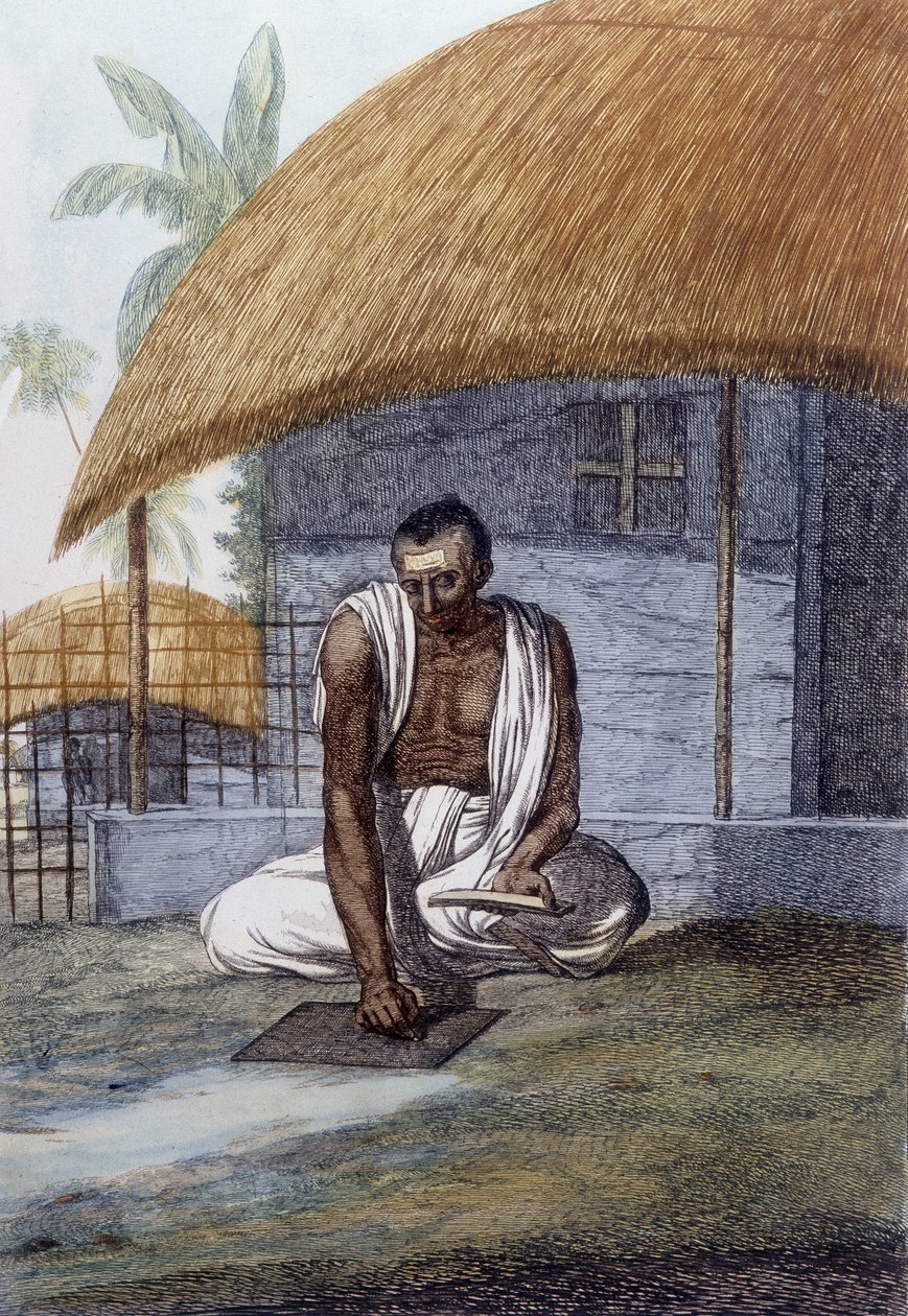 संस्कृति, सभ्यता और भारतीय समाज: एक ज्योतिषी का चित्र, भारत। द्वारा अज्ञात कलाकार