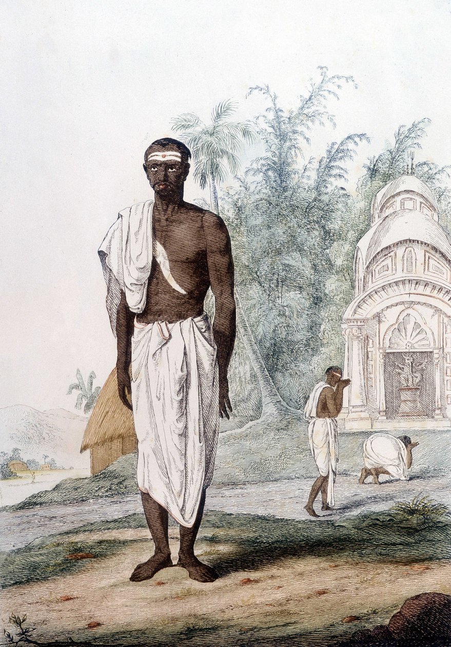 संस्कृति, सभ्यता और भारतीय समाज: एक ब्राह्मण का चित्र, भारत के पुजारी। द्वारा अज्ञात कलाकार