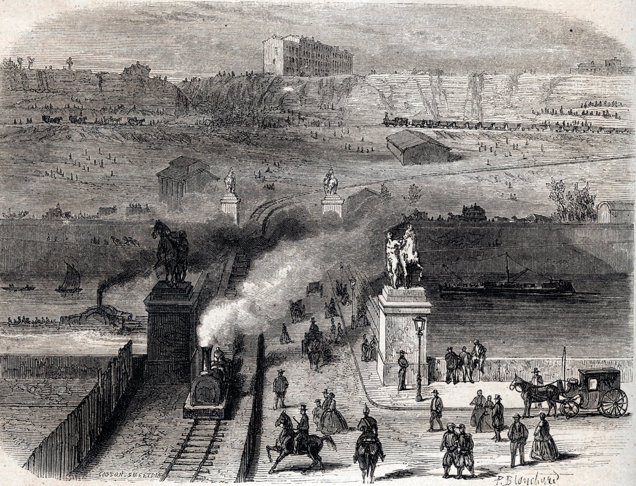1866 में पेरिस में ट्रोकैडेरो का विध्वंस - 1866 में पेरिस में ट्राकाडेरो का विध्वंस - द्वारा अज्ञात कलाकार