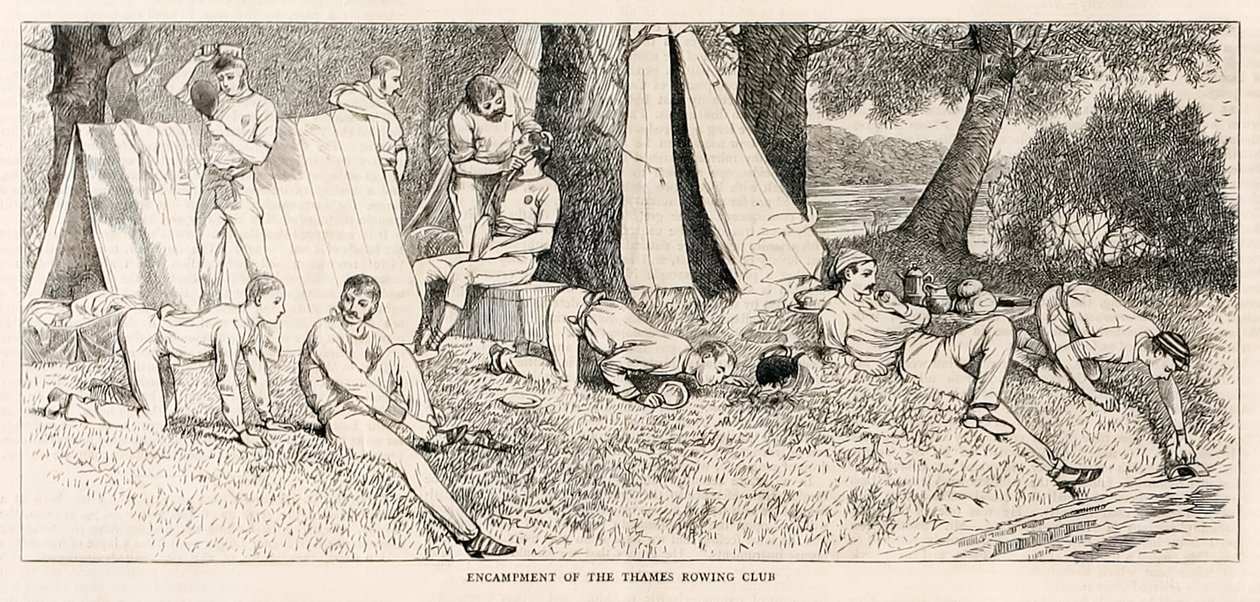 टेम्स रोइंग क्लब का संग्रह। हेनले रेगाटा में स्टीम लॉन्च से स्केच जुलाई 1878 में प्रकाशित द्वारा अज्ञात