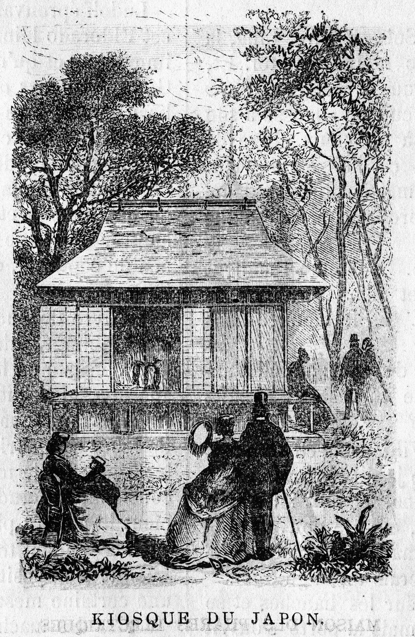 1867 में एक्सपोज़िशन यूनिवर्सेल डे पेरिस: द कियोस्क ऑफ़ जापान। द्वारा अज्ञात कलाकार