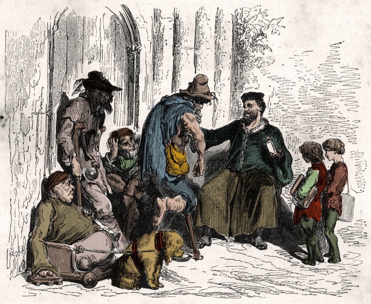 फ्रेंकोइस रबेलैस (१४९४-१५५३), विकलांगों के लिए इलाज। 1880 से "ला रिपब्लिक इलस्ट्री" निजी संग्रह में उत्कीर्णन। द्वारा अज्ञात कलाकार
