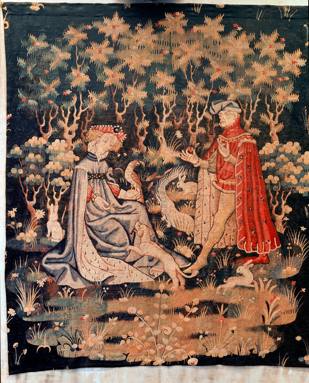 वीर दृश्य, दिल का उपहार (टेपेस्ट्री, c.1400-1410) द्वारा अज्ञात कलाकार