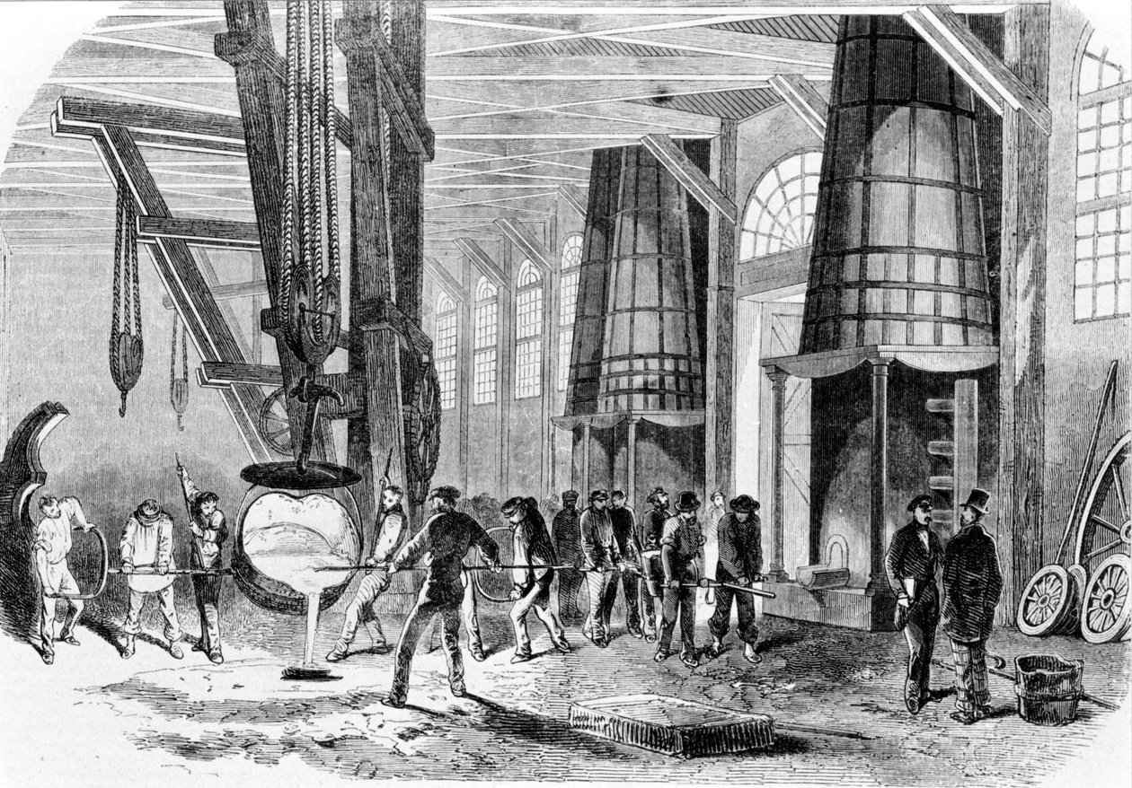 1885 में ग्रेनेल फाउंड्री। द्वारा अज्ञात कलाकार