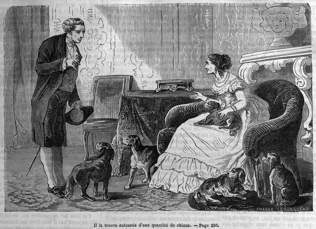1872 से 'ले डायरी डू डिमांचे' में स्टेंडल द्वारा 'ला चार्टरेस डी पर्मा' के लिए चित्रण। द्वारा अज्ञात कलाकार
