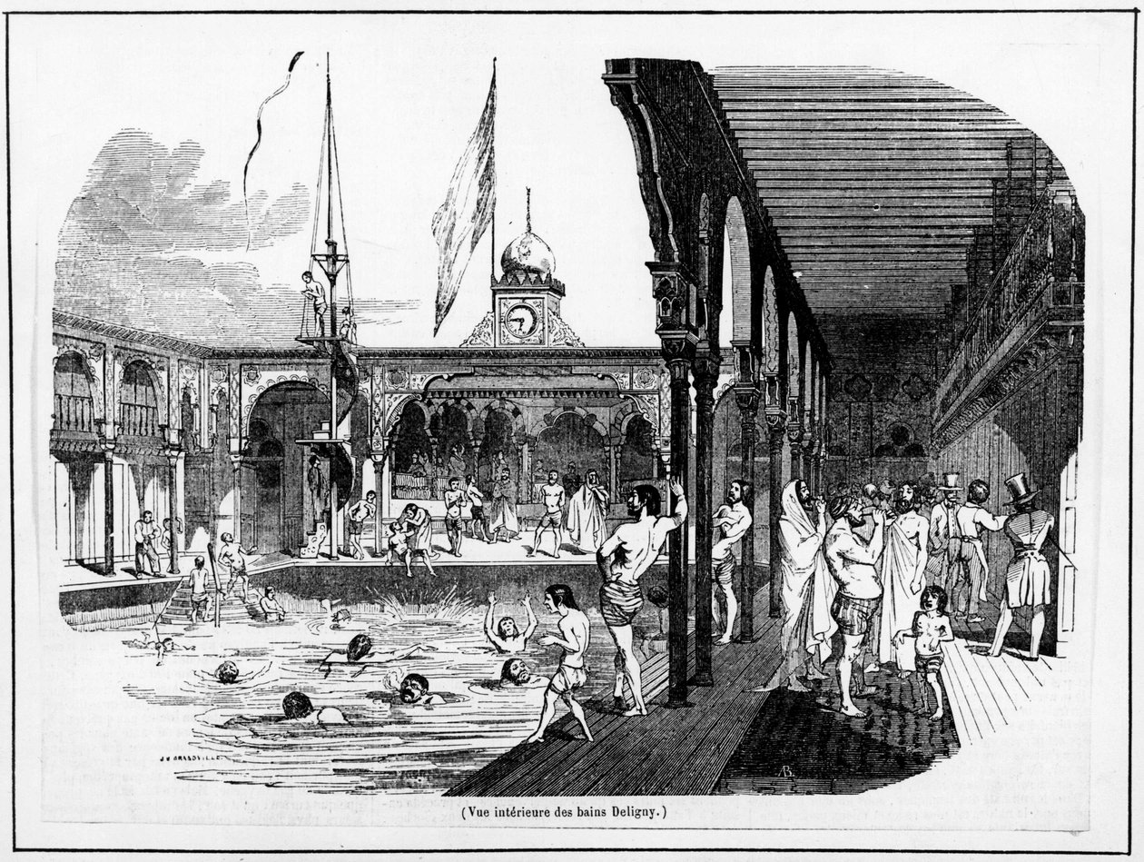 Deligny स्नान का आंतरिक दृश्य - Carnavalet, sd द्वारा अज्ञात कलाकार