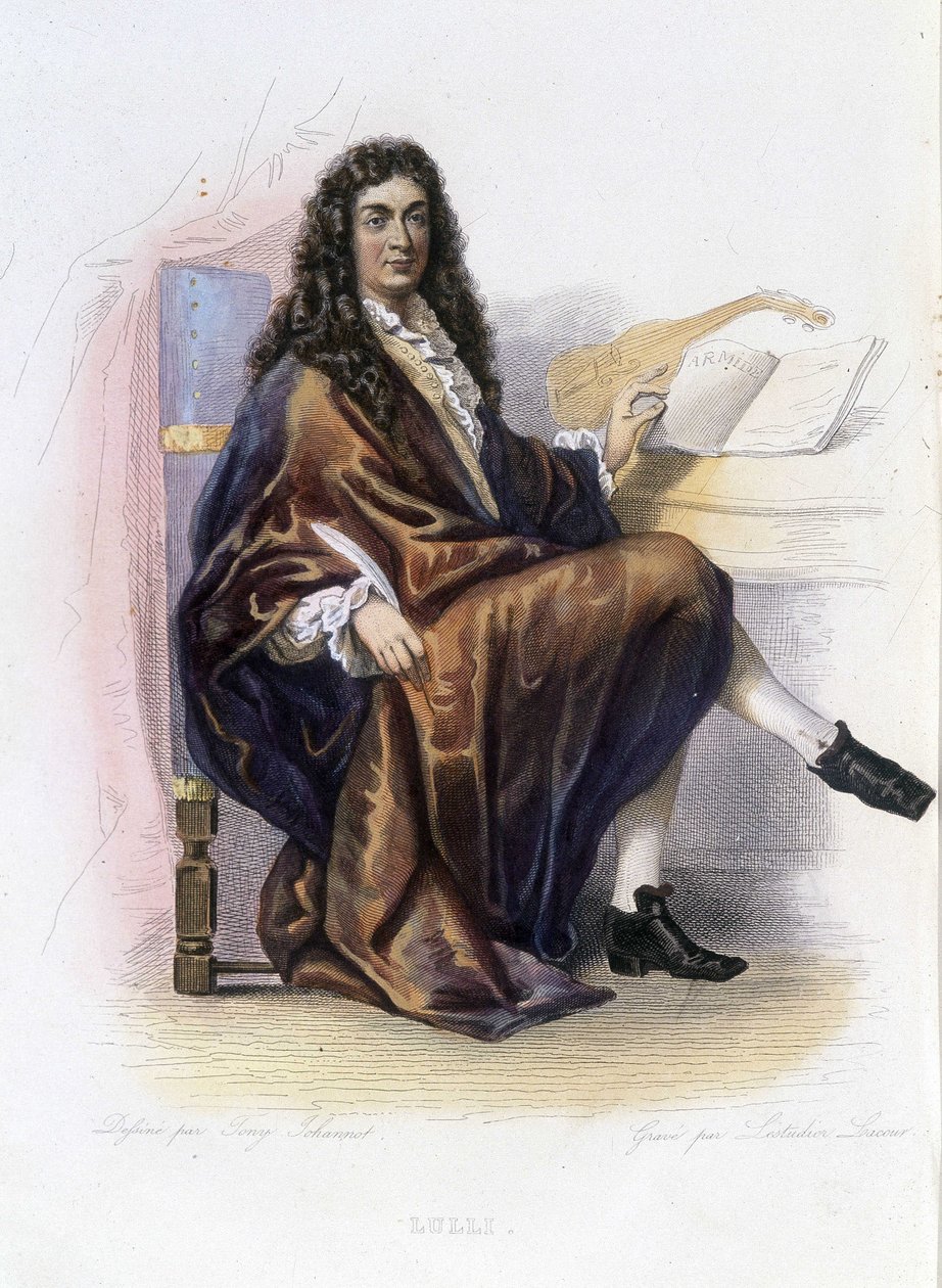 जीन बैप्टिस्ट लुली (1632-1687) - "" ले प्लुटार्क फ़्रैंकैस "", एड। मेनेचेट द्वारा अज्ञात कलाकार