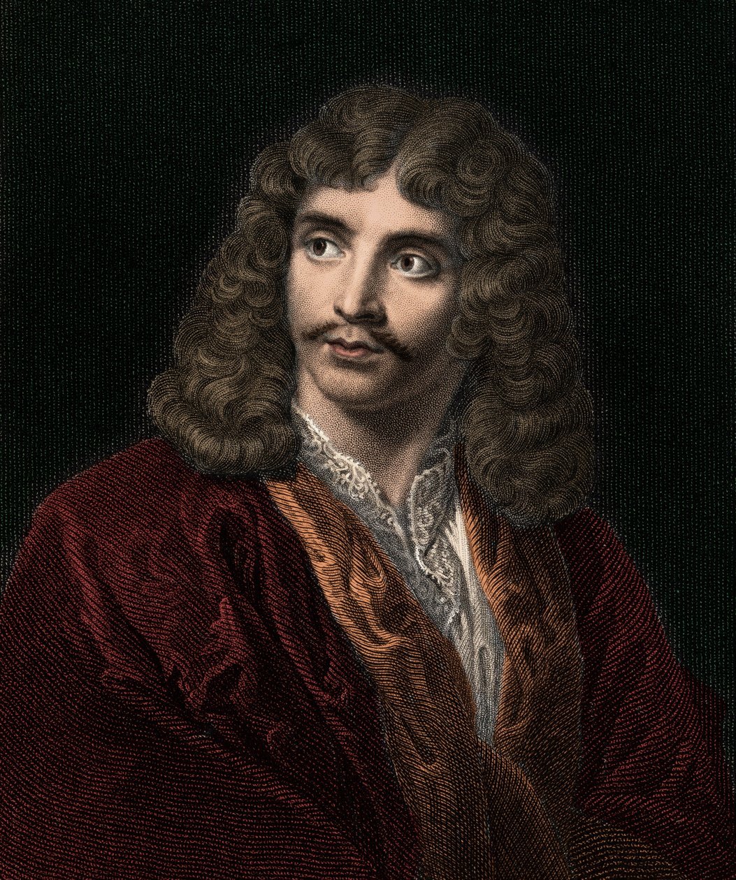 जीन बैप्टिस्ट पॉक्वेलिन मोलिरे 1622-1673 - उत्कीर्णन - 19वीं शताब्दी द्वारा अज्ञात कलाकार