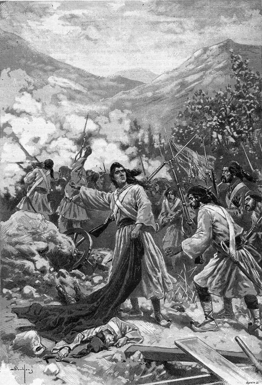 Laskarina Bouboulina, ग्रीक स्वतंत्रता संग्राम की नायिका - ग्रीक स्वतंत्रता की नायिका का प्रतिनिधित्व Bubulina (Bouboulina) Laskarina (1771-1825) "" जर्नल डेस वॉयेज "" में 1897 की उत्कीर्णन द्वारा अज्ञात कलाकार