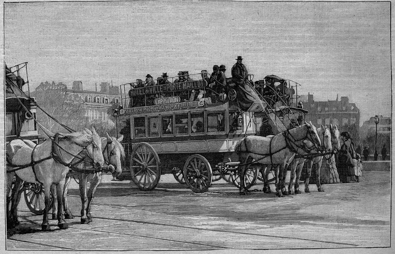 19वीं सदी में लेस ओम्निबस डी पेरिस: 1892 से सभी आधुनिक एल - उत्कीर्णन द्वारा अज्ञात कलाकार
