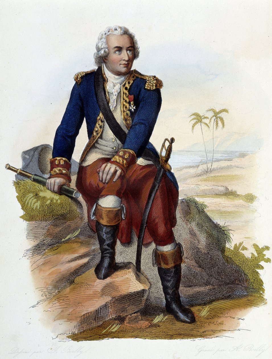 लुई एंटोनी, काउंट ऑफ बोगेनविले (1729-1811), फ्रेंच नेविगेटर - ले प्लुटार्क फ़्रैंकैस में, एड। मेनेचेट द्वारा अज्ञात कलाकार