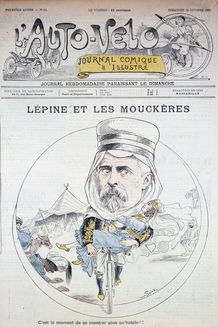 Lépine et les Mouckères - 12/12/1897 के "" l'Auto-Vélo "" "में, Bibl.de de la ville de Paris। द्वारा अज्ञात कलाकार