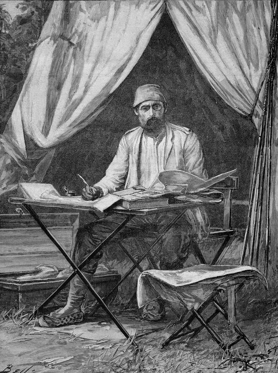 मेहमत एमिन पाशा। (एडुआर्ड श्निट्जर) जर्मन खोजकर्ता (1840 से 1892)। 1893 से उत्कीर्णन। द्वारा अज्ञात कलाकार