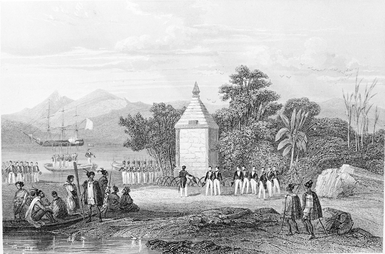 ड्यूमॉन्ट डी'उरविले (1790 - 1842) द्वारा जीन-फ्रेंकोइस गैलाउप, अर्ल ऑफ ला पेरोस (जीन फ्रेंकोइस लैपरहाउस) की स्मृति में बनाया गया स्मारक द्वारा अज्ञात कलाकार