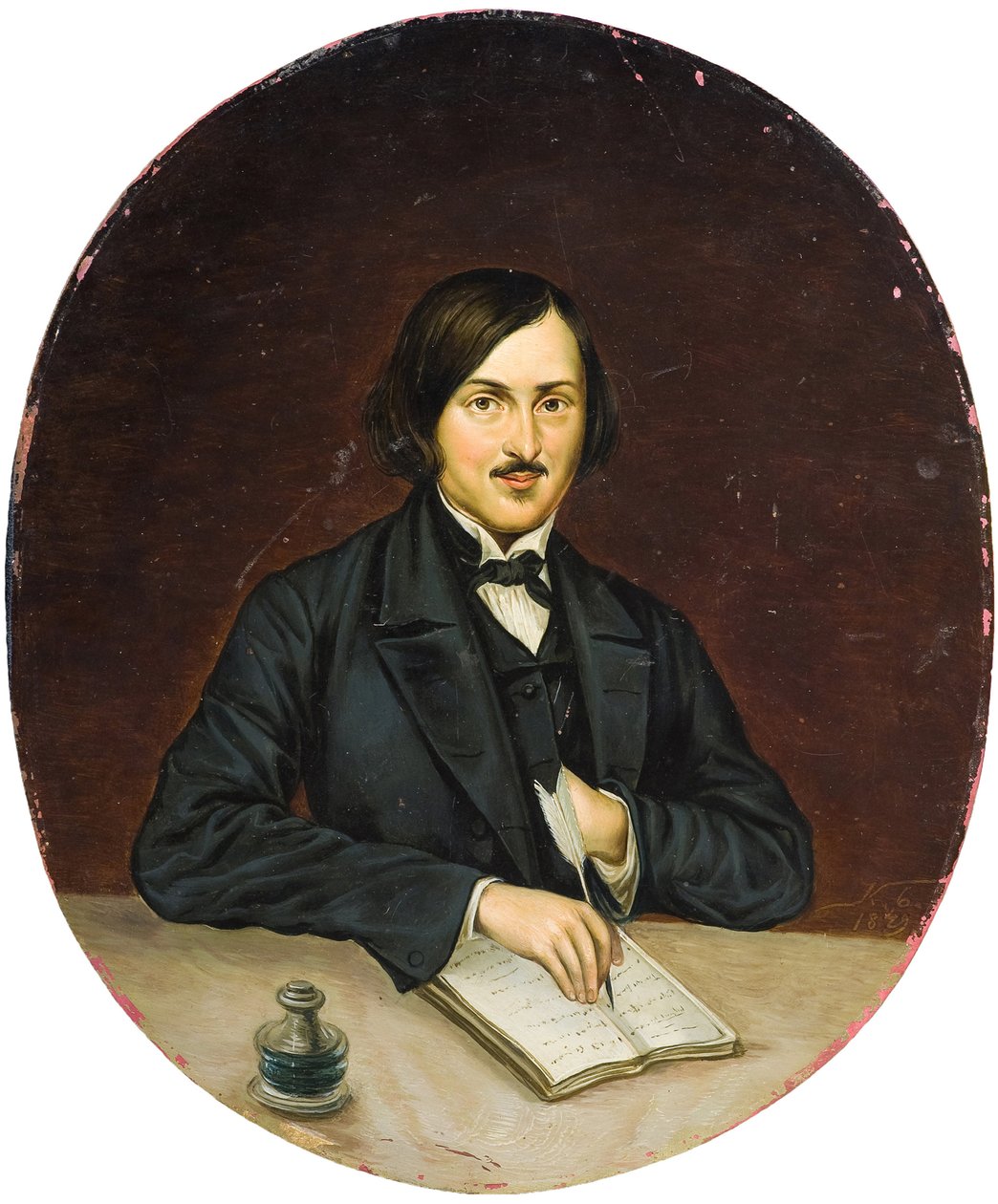 निकोलस गोगोल - लेखक निकोलाई गोगोल (1809-1852), बेनामी का पोर्ट्रेट। तेल के रंगों से केन्वस पर बना चित्र द्वारा अज्ञात कलाकार